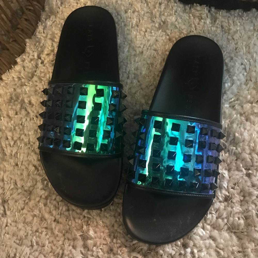 Katy Perry size 8 studded slides never worn